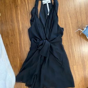 Black silky vintage romper!!